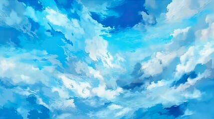 Abstract Watercolor shades blurry and defocused Cloudy Blue Sky Background