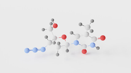 zidovudine molecule 3d, molecular structure, ball and stick model, structural chemical formula monoterpenoid azidothymidine