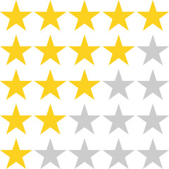 rating stars icon set vector isolated on white background for your website and application