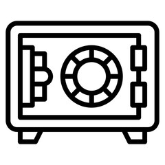 Safe Box Vector Line Icon