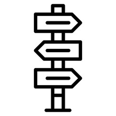 Road Sign Vector Line Icon