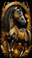 white horse on black background