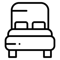 Double Bed Vector Line Icon