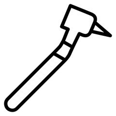 Dental Drill Vector Line Icon