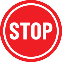 Red stop circle icon vector . stop Warning Sign isolated on white background