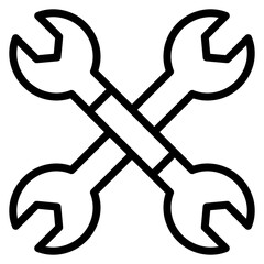 Wrench Vector Line Icon