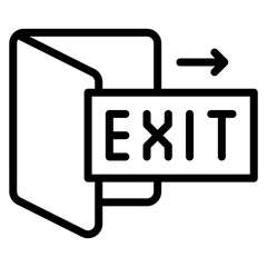 Fire Exit Vector Line Icon