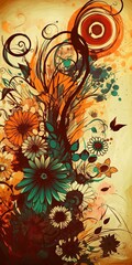 abstract floral background with flowers