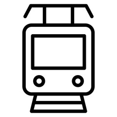 Tram Vector Line Icon