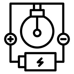 Electric Circuit Vector Line Icon