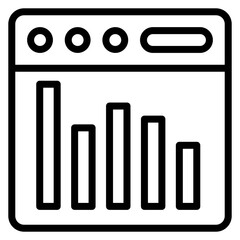 Webpage Statistics Vector Line Icon