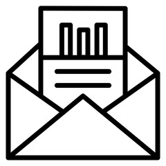 Email Statistics Vector Line Icon