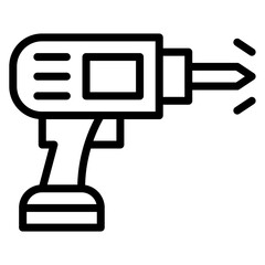 Hand Drill Vector Line Icon