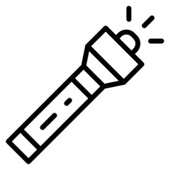 Flashlight Vector Line Icon