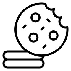 Obraz premium Cookies Vector Line Icon