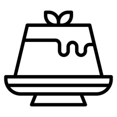 Flan Vector Line Icon