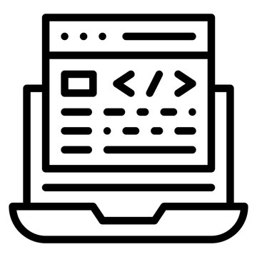 Website Coding Vector Line Icon