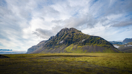 Wonderful Icelandic volcanic landscape on a nice summer day