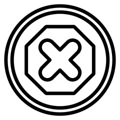 Obraz premium AD Blocker Vector Line Icon