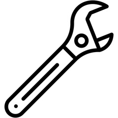 Wrench Vector Line Icon