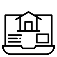 Buy House Online Vector Line Icon