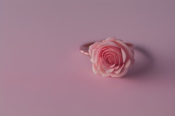 pink rose on a pink background - Generative AI