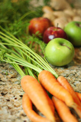fresh carrots apples & giner