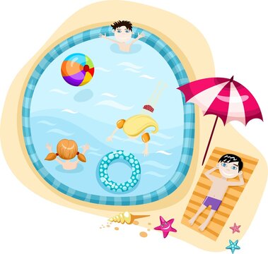vektor illustration of a swimming pool