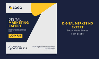 Digital marketing social media post banner template