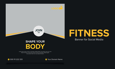 GYM and fitness social media banner template