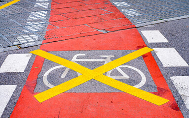 typical road marking in germany