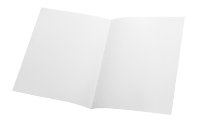 Blank half-folded booklet, postcard, flyer or brochure mockup template, cut out