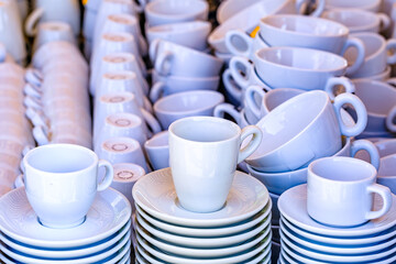 tableware and ceramic at a market