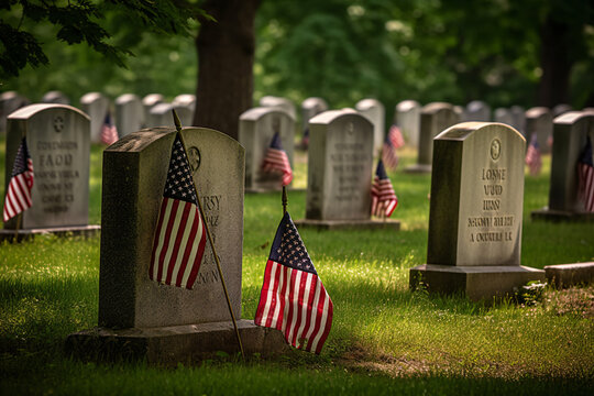 Image of graves of american heroes made with Generative AI