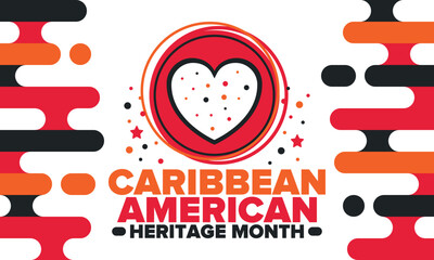Caribbean American Heritage Month in June. Culture Month to the people of America. Celebrate annual with festival. Happy holiday. Poster, card, banner and background. Vector illustration