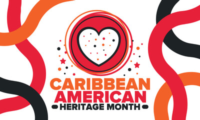 Caribbean American Heritage Month in June. Culture Month to the people of America. Celebrate annual with festival. Happy holiday. Poster, card, banner and background. Vector illustration