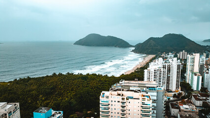 Praia Litoral São Paulo Guarujá Pitangueiras Verão Surf Ondas Veraneio Paulista Prédios Bairro...