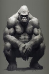 Fototapeta na wymiar Strong Gorilla Humanoid - Great Ape