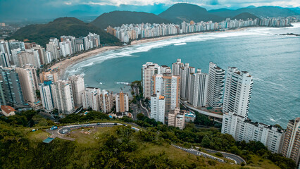 Praia Litoral São Paulo Guarujá Pitangueiras Verão Surf Ondas Veraneio Paulista Prédios Bairro...
