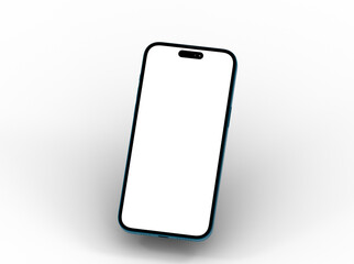 Fototapeta na wymiar 3d smartphone with blank screen isolated