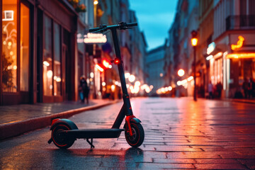 Electric scooter, eco alternative transport, AI Generated