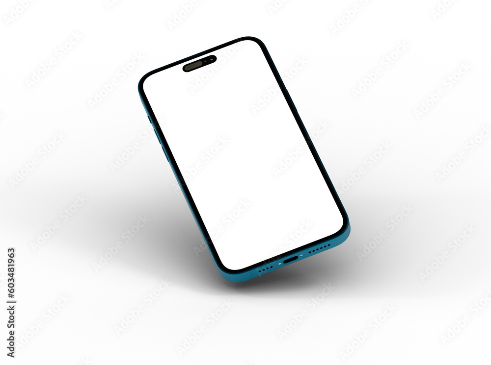 Poster smartphone frame less blank screen. mockup generic device. 3d