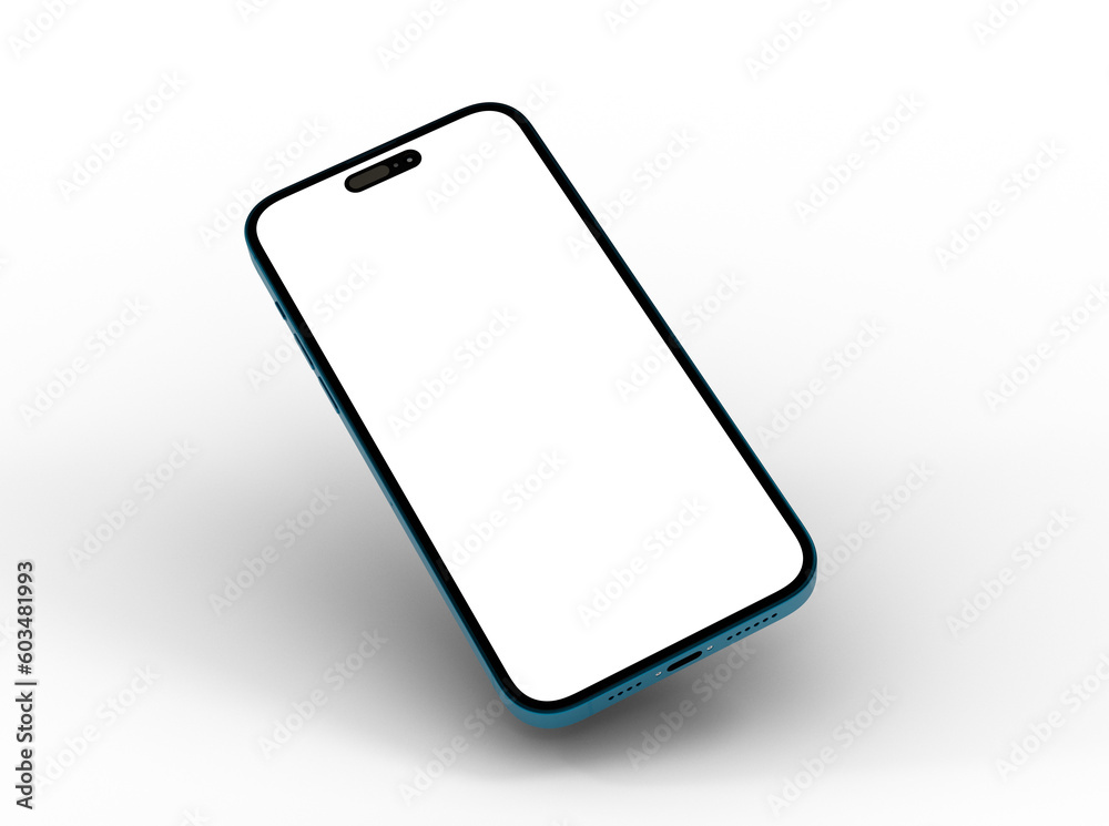 Poster mockup - smartphone frame less blank screen. mockup generic device. 3d