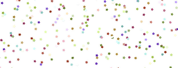 The XMAS banner with colored decoration is a festive border that features falling glitter dust and stars.