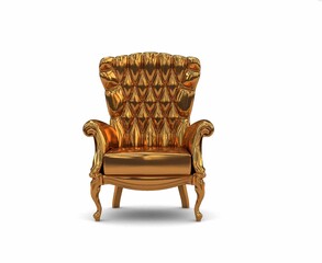 gold  armchair over the white background (3D)