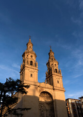 Fototapeta premium View of the towers of Cathedral in Logrono, Spain