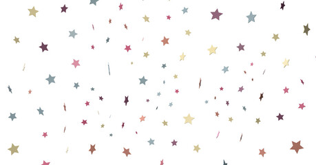 colorful stars background, sparkle lights confetti falling. magic shining Flying christmas stars on night