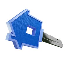 blue  house key background