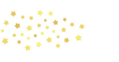 XMAS Banner with golden decoration. Festive border with falling glitter dust and stars.  (PNG transparent)