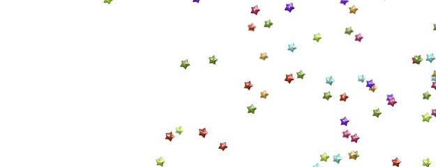 colorful stars background, sparkle lights confetti falling. magic shining Flying christmas stars on night
